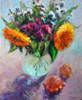 Anna Sidorova Sunflowers and squash Still Life