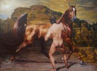 VLADIMIR Man and Horse Conversation piece
