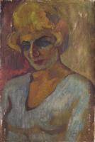 Vasily Belikov Woman in blue Portrait